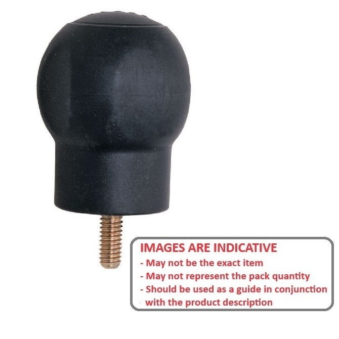 1086723 | KM095C-050-R-SFT --- Round Male Soft Knobs - 3/8-16 UNC - 9.53mm - 50x62 mm - Rubber Knob