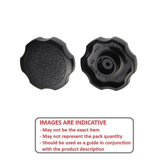 1072832 | KM064-038-ROS-B --- Thumb Knobs - 1/4 - 6.35mm - - Use Own Screw 38.1x11.9 mm For Cap Screws - Plastic Knob