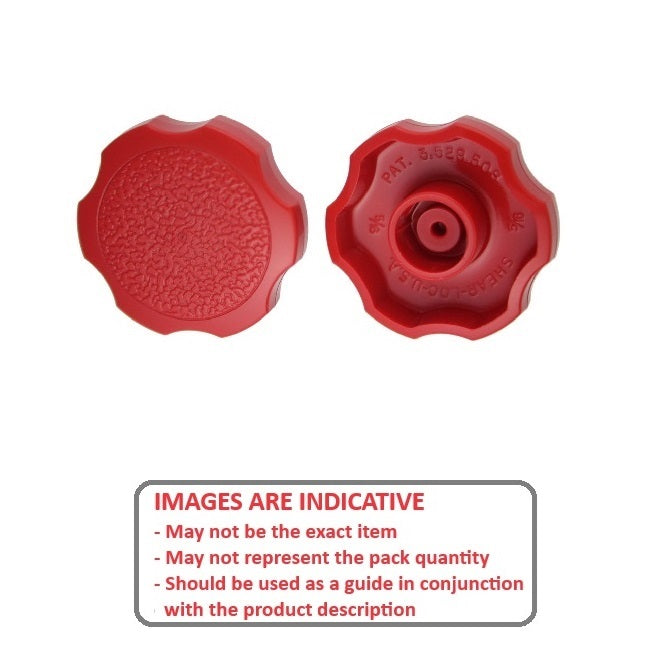 1072834 | KM064-038-ROS-R (15 Pcs) --- Thumb Knobs - 1/4 - 6.35mm - - Use Own Screw 38.1x11.9 mm For Cap Screws - Plastic Knob