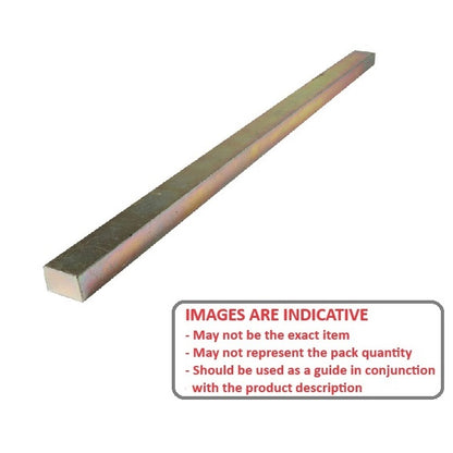 1105497 | 2R-0140-0220-0300-KZU --- Rectangular Keysteel Lengths - 14x22x300 mm - Carbon Steel 1045 Zinc Plated