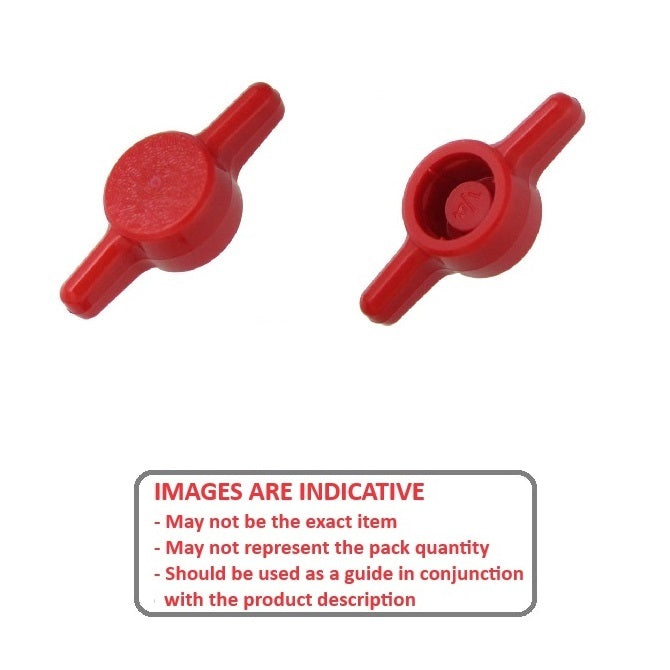 1062636 | KM050M-026-TEE-R (10 Pcs) --- Thumb Knobs - M5 - 5mm - - Use Own Screw 26x6.6 mm For Cap Screws - Plastic Knob