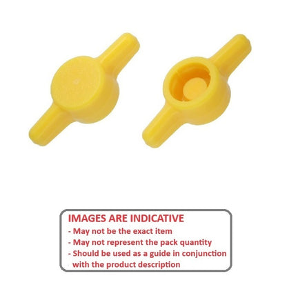 1062637 | KM050M-026-TEE-Y (10 Pcs) --- Thumb Knobs - M5 - 5mm - - Use Own Screw 26x6.6 mm For Cap Screws - Plastic Knob