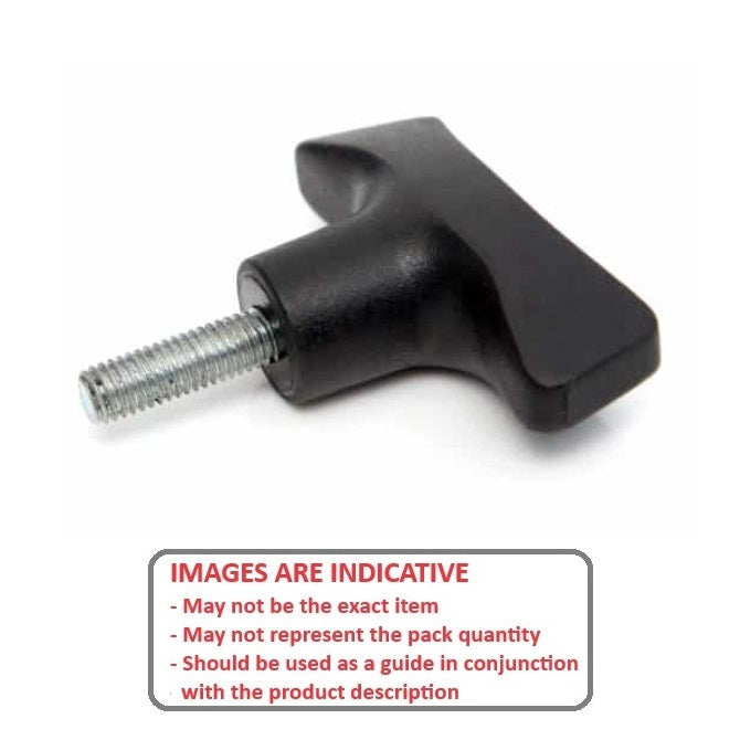 1082483 | KM080M-070-W --- Wing Knobs - M8 - 8x1.25mm - 70x30 mm Male - Plastic Knob