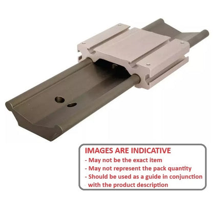 1189613 | PBC-760RS (Each) --- Guide System Two Piece Linear - 100.076 / 66.040 25.4x152.4 mm - Aluminium 6061-T6 with Ceramic Coated Rail and Frelon Gold self-lubricating