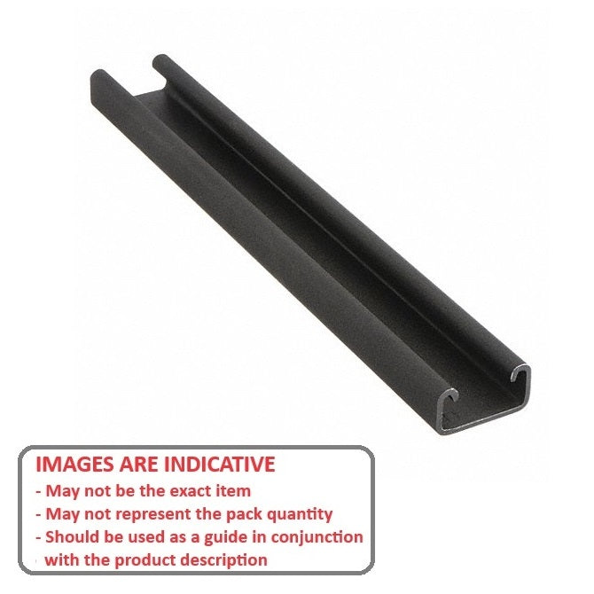 1227386 | PBC-204RS --- Crowned Roller Track System Linear - Black Powder Coated Rail 914.4 mm Long - Order other components seperately - Powder Coated
