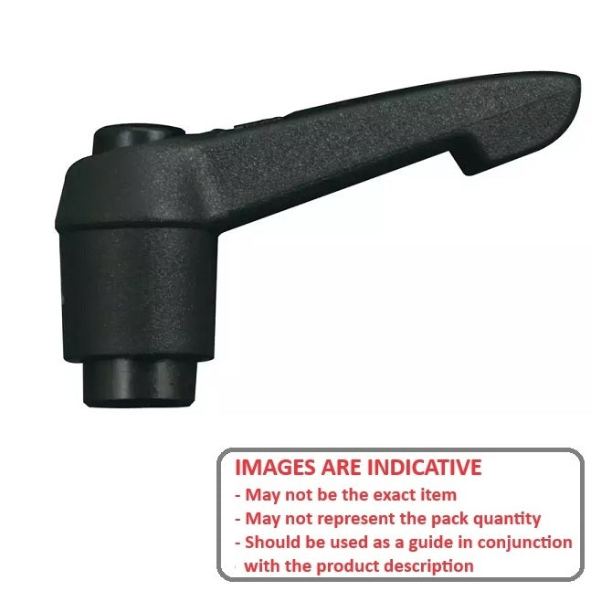 1064565 | KHD-208RS --- Adjustable Tapped and Reamed Handles - M6 - 6x1mm - Plastic with Fireglass reinforcements 65 mm Handle