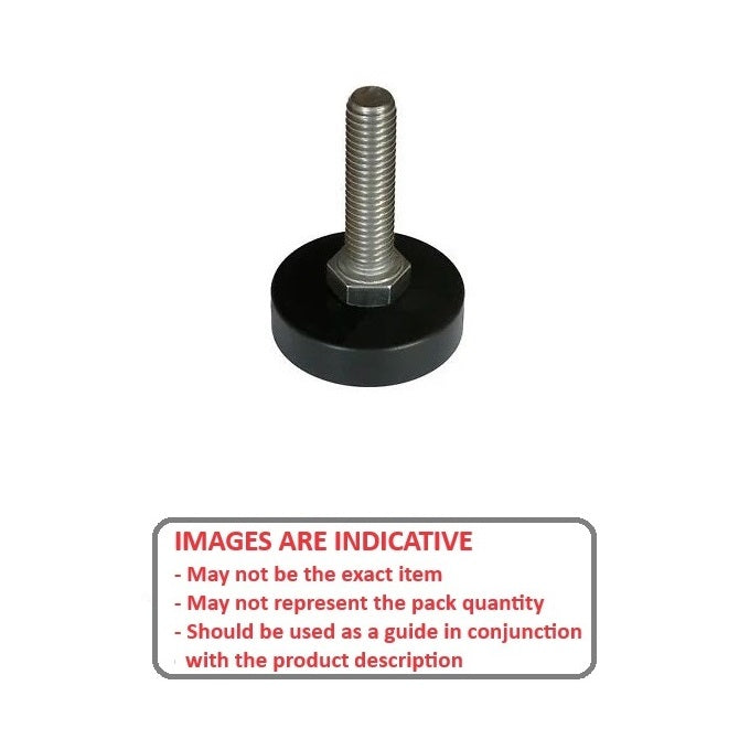 1217469 | RAD5210-1 --- Levelling Studded Mounts - M10 - 10x1.5mm - 30x9 mm Basic - Polypropylene Adjuster