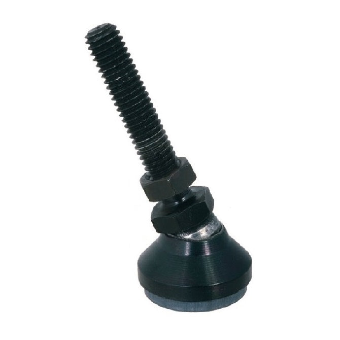 Mounts - Levelling Studded - Swivel - Black Chromate - Rubber Padded