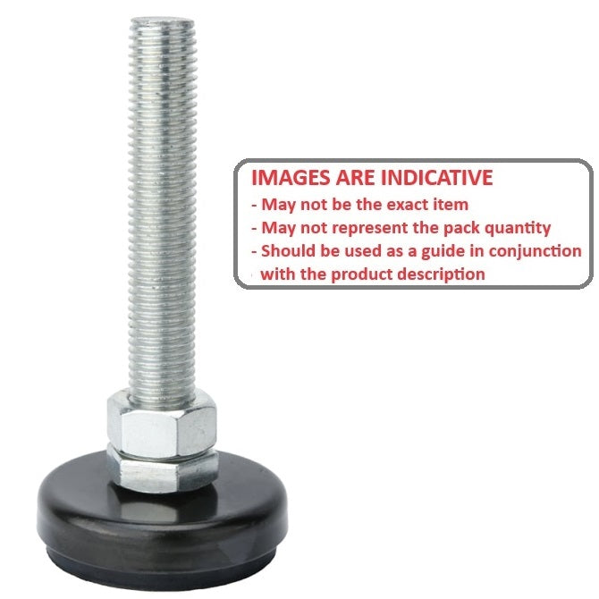 1113756 | MLM-160M-150-S4RP (4 Pcs) --- Levelling Studded Mounts - M16 - 16x2mm - 60x27 mm Swivel - Steel Mount