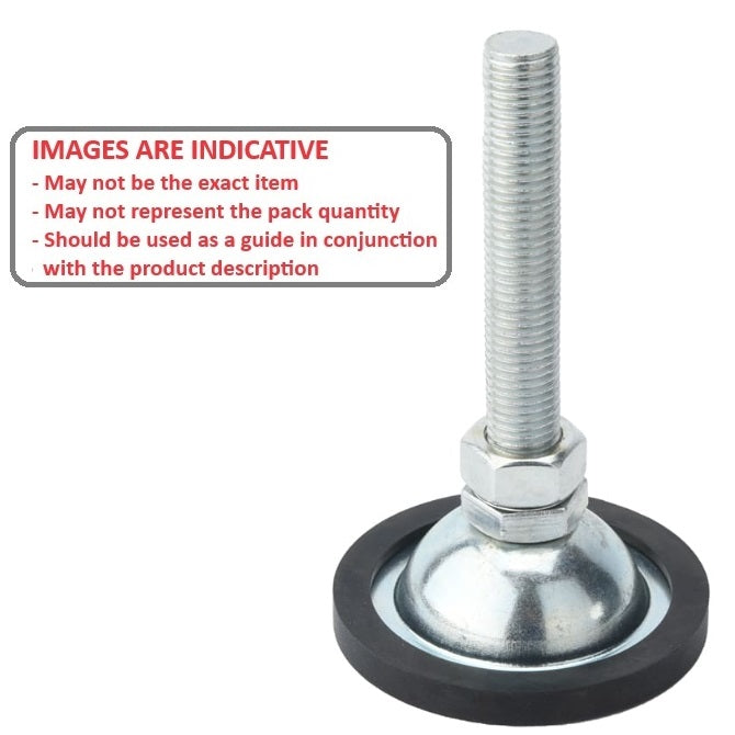 1098855 | MLM-120M-120-ZRP-ECO --- Levelling Studded Mounts - M12 - 12x1.75mm - 70x31 mm Economy - Steel - Zinc Mount
