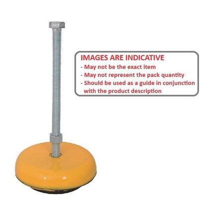 1103169 | MLM-127C-127-CEB-OSHAY-160 --- Levelling Studded Mounts - 1/2-13 UNC - 12.7mm - 160.3x41.3 mm Elastomer Base OSHA Yellow - Steel Mount