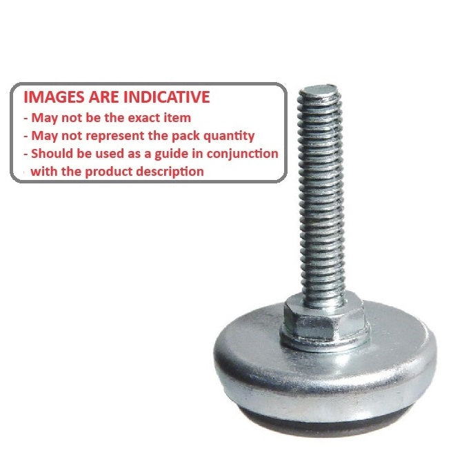 1072772 | MLM-064C-038-CNP-LD --- Levelling Studded Mounts - 1/4-20 UNC - 6.35mm - 35.1x12.7 mm Light Duty - Zinc Plated Steel Mount