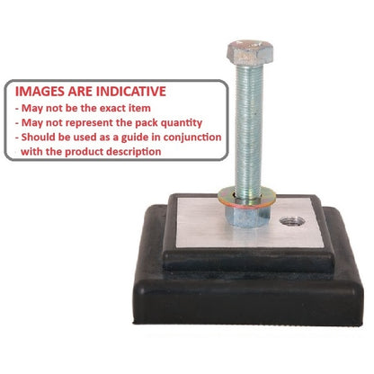 1186694 | MLM-1810-101-MC --- Levelling Studded Machine Mounts - 101.6 x 101.6 30.2 mm - 60  - Aluminium - Steel - Elastomer Duro 60 Mount