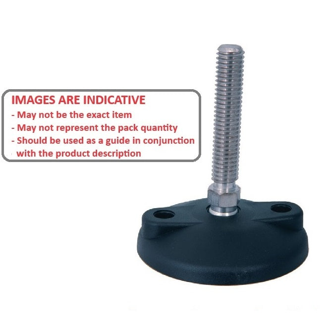 1134531 | MLM-254C-129-S3NY-2LH --- Levelling Studded Mounts - 1-8 UNC - 25.4mm - 122.9x17 mm Light Duty - Stainless Steel Mount