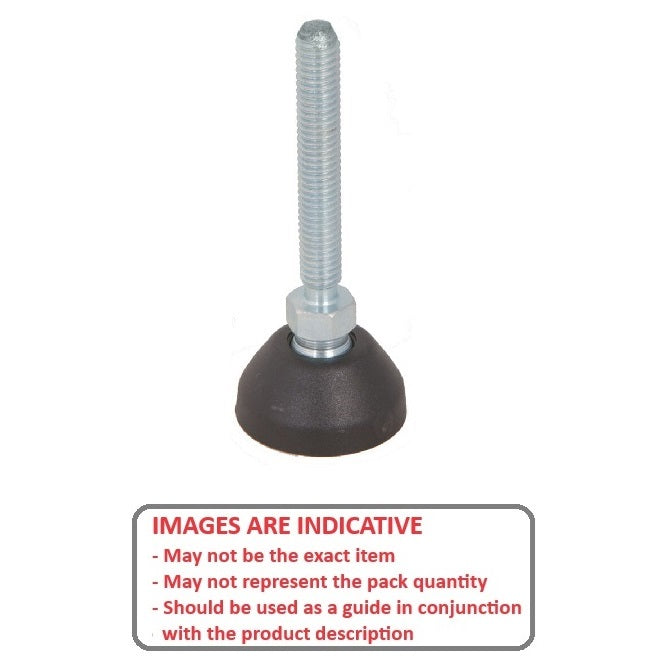 1121805 | MLM-160M-088-S3NY-0LH-058 (Each) --- Levelling Studded Mounts - M16 - 16x2mm - 58.4x18.3 mm Light Duty - Stainless Steel Mount