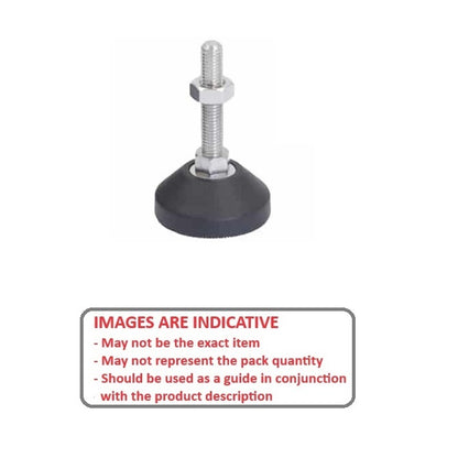 1185312 | TAD5008-40-1 (5 Pcs) --- Levelling Studded Mounts - M6 - 6x1mm - 40x20 mm Basic - Polythene Adjuster