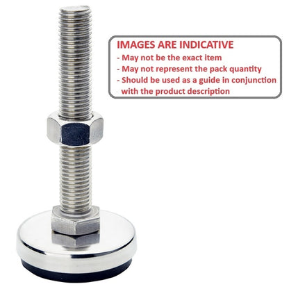 1098560 | MLM-120M-100-S4RP-I --- Levelling Studded Mounts - M12 - 12x1.75mm - 50x25 mm Industrial - Stainless Steel 304 Similar to A2, 18-8 HRB80 Mount