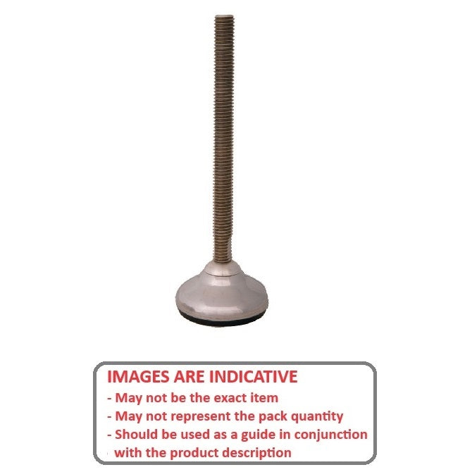 1102936 | MLM-127C-152-S4HY --- Levelling Studded Mounts - 1/2-13 UNC - 12.7mm - 100.1x34 mm Hygienic - Stainless Steel 304 Similar to A2, 18-8 HRB80 Mount