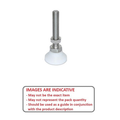 1056329 | MSM-048F-051-S3AB --- Levelling Studded Mounts - 10-32 UNF - 4.76mm - 19.1x13.5 mm Swivel - Stainless Steel 303/304 Similar to A2, 18-8 HRB80 Mount
