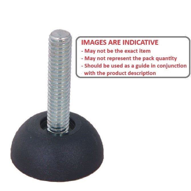 1081901 | MLM-080M-070-TP --- Levelling Studded Mounts - M8 - 8x1.25mm - 40x22 mm Standard - Steel Mount