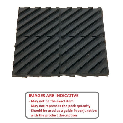 1212987 | MNP-304-R (5 Pcs) --- Neoprene Pads Mounts - 304.8 x 304.8 mm 1.0 - 25.0 psi 7.938 mm Ribbed Pattern - Neoprene Rubber Mount
