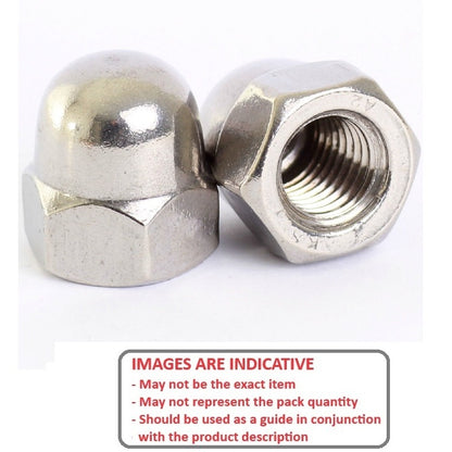 1073921 | NT064C-DM-S4 (5 Pcs) --- Dome Nuts - 1/4-20 UNC - 6.35mm - 304 Stainless 9.65 mm Nut