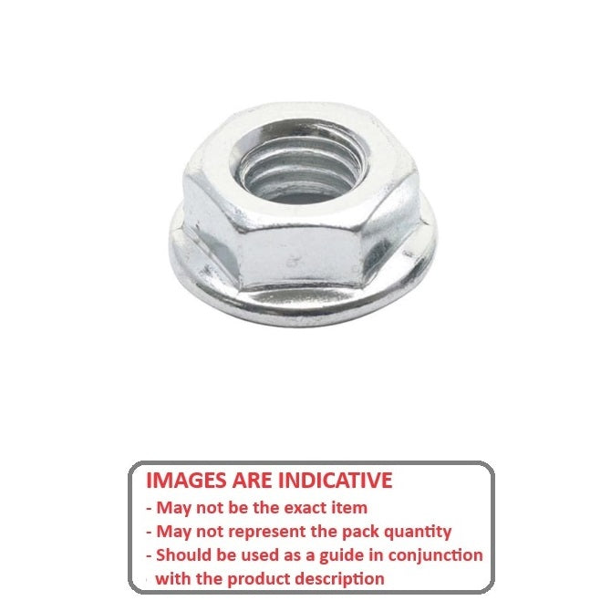 1064762 | NT060M-F-ZP --- Flanged Nuts - M6 - 6x1mm - Zinc Plated Steel 5.8 mm Nut
