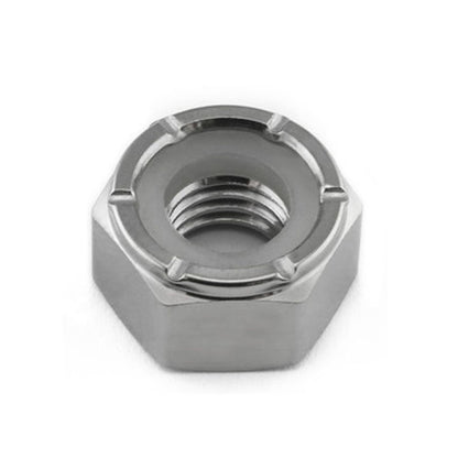 1054679 | NT042C-NI-AL (PK-10) --- Hexagonal Nuts - 8-32 UNC - 4.17mm - - 8.73 mm Nylon Insert - Aluminium Nut