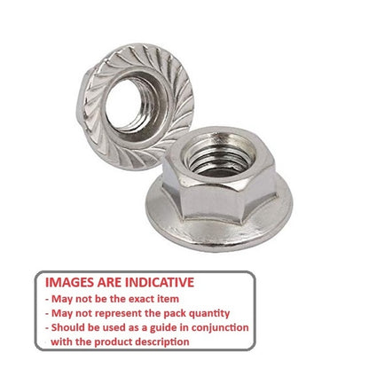 1093080 | NT100M-FS-S4 (5 Pcs) --- Flanged Nuts - M10 - 10x1.5mm - 304 Stainless Serrated Nut