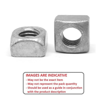 1054958 | NT042C-SQ-CZ (100 Pcs) --- Square Machine Screw Nuts - 8-32 UNC - 4.17mm - 12.294x3.3 mm