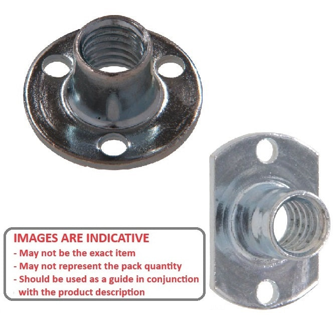 1069732 | NT064C-RW-CS (10 Pcs) --- Weld Steel Nuts - 1/4-20 UNC - 6.35mm - Round Base 19.05 mm