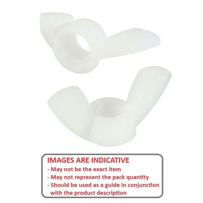 1064638 | NT060M-WG-NY (5 Pcs) --- Wing Nuts - M6 - 6x1mm - 20x12 mm - Natural Nylon 6.6 Nut