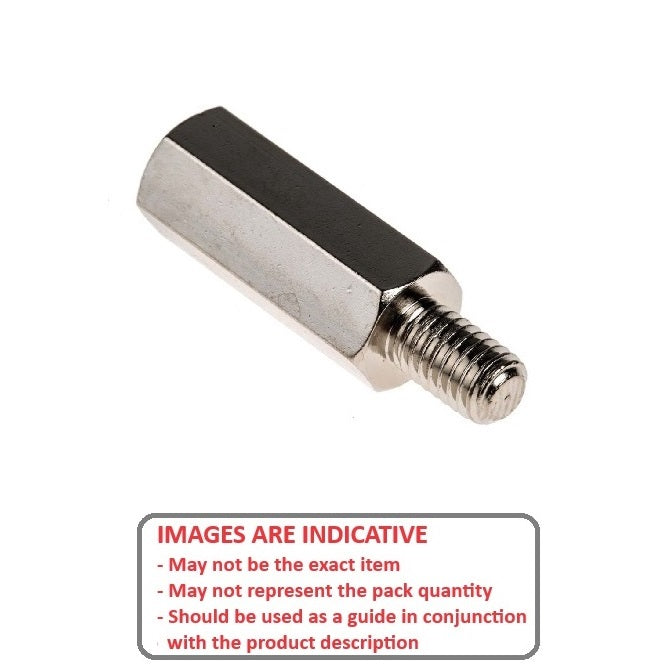 1049711 | SHX-TP-0350C-06-032-S3 --- Threaded Pillars - 6-32 UNC - 3.5mm - 6.35x25.4 mm - Stainless Steel 303 Similar to A2, 304, 18-8 Pillar