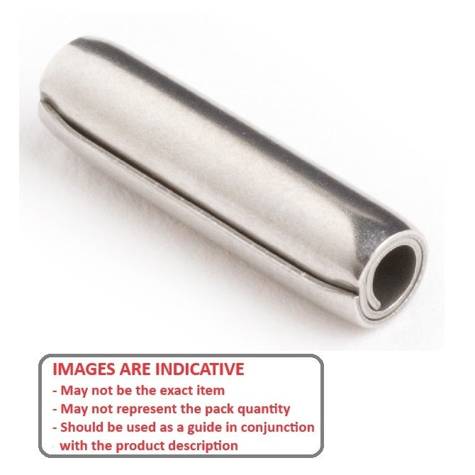 1035812 | PSP-010-006-S2 (10 Pcs) --- Coiled Pins - 1x6 - 1.00 - 1.04  - Stainless Steel 304 Similar to A2, 18-8 HRB80