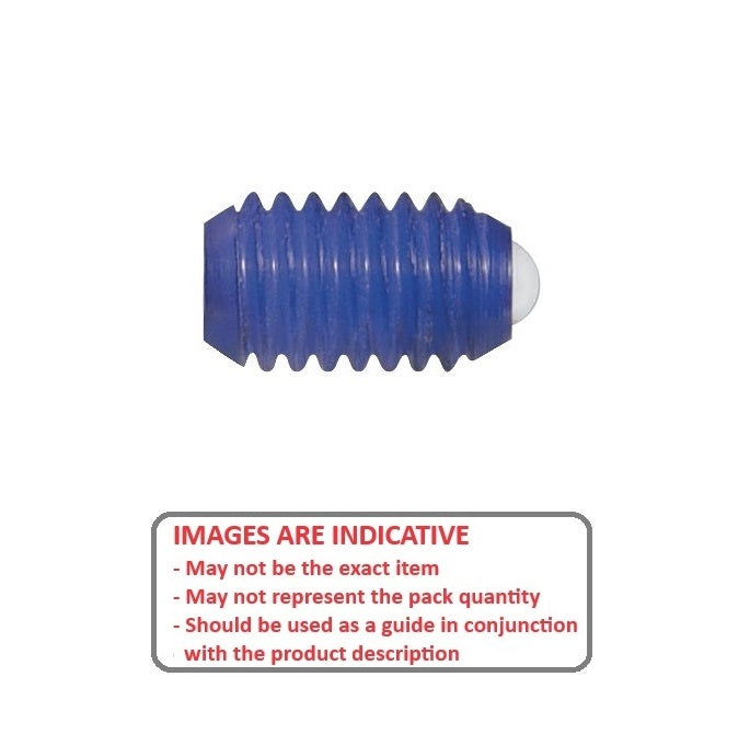 1076735 | PLBT-079C-147-AN-040 --- Ball Threaded Plungers - 5/16-18 UNC - 7.94mm - 14.7 mm - 17.8 N Acetal Body - Acetal with Nylon Ball Plunger
