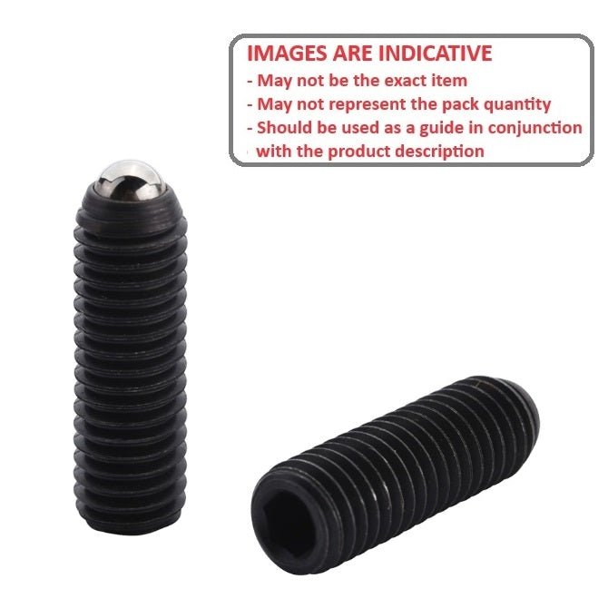 1225375 | PLBT-050M-120-CS-020 (20 Pcs) --- Ball Threaded Plungers - M5 - 5x0.8mm - 12 mm - 4 N Steel Body - Stainless Steel 303/304 Similar to A2, 18-8 HRB80 Plunger
