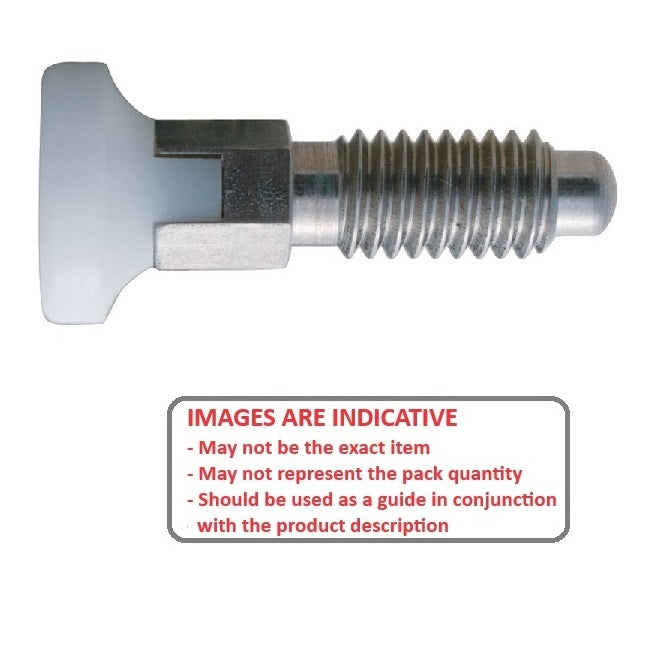 1086003 | PLST-095C-191-HSLLK-009 --- Spring Plungers - 3/8-16 UNC - 9.53mm - 19.1 mm - 1.1 N Acetal Handle - Stainless Steel Plunger