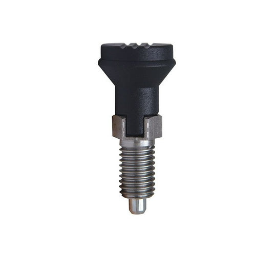 Indexing Pull Knob Plungers - M6 Fine - 6x0.75mm - 31.5 mm - 0.5 N Stainless and Plastic - Stainless Steel 303 Similar to A2, 304, 18-8 