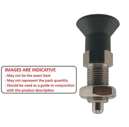 1081824 | PLIT-040-080-100-39-LKPN-S3 --- Indexing Pull Knob Plungers - M8 Fine - 8x1mm - 38.5 mm - 0.6 N Stainless and Plastic - Stainless Steel 303 Similar to A2, 304, 18-8 Plunger