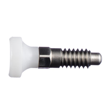 1071253 | PLST-064C-127-HS-002 --- Spring Plungers - 1/4-20 UNC - 6.35mm - 12.7 mm - 0.5 N Acetal Handle - Stainless Steel with Acetal Plunger