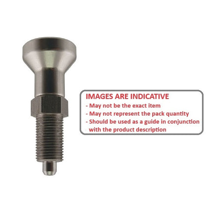 1081989 | PLIT-040-080-100-43-KP-S3F --- Indexing Pull Knob Plungers - M8 Fine - 8x1mm - 43 mm - 2.7 N - Stainless Steel 303 Similar to A2, 304, 18-8 Plunger