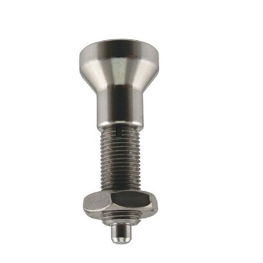 Indexing Pull Knob Plungers - M10x1 - Extra Fine - 50 mm - 2.3 N No Collar - Stainless Steel 303 Similar to A2, 304, 18-8 