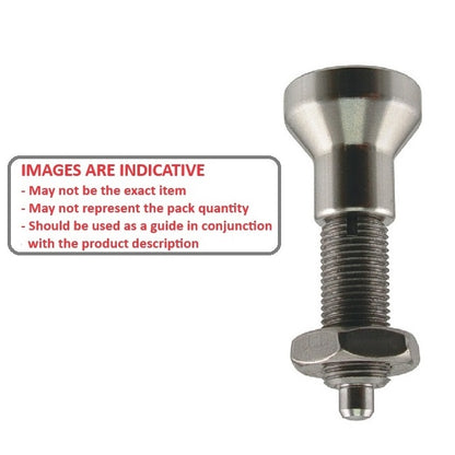 1081988 | PLIT-040-080-100-43-KPUN-S3F --- Indexing Pull Knob Plungers - M8 Fine - 8x1mm - 43 mm - 2.7 N No Collar - Stainless Steel 303 Similar to A2, 304, 18-8 Plunger