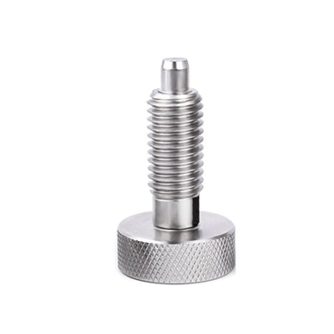 1086026 | PLST-095C-191-HKSLK-036 --- Spring Plungers - 3/8-16 UNC - 9.53mm - 19.1 mm - 4.5 N Knurled Handle - Stainless Steel Plunger