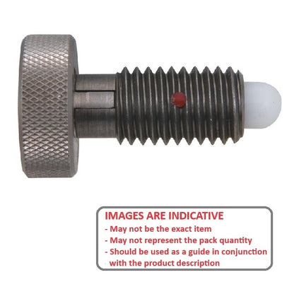 1080400 | PLST-080-158-HKACL-027 (250 Pcs) --- Spring Plungers - M8 - 8x1.25mm - 15.8 mm - 6.5 N Knurled Handle - Steel Body with Acetal Plunger