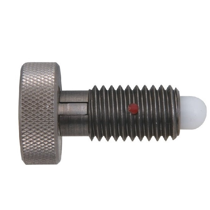 Spring Plungers - M16 - 16x2mm - 25.4 mm - 13 N Knurled Handle - Stainless Steel Body with Acetal