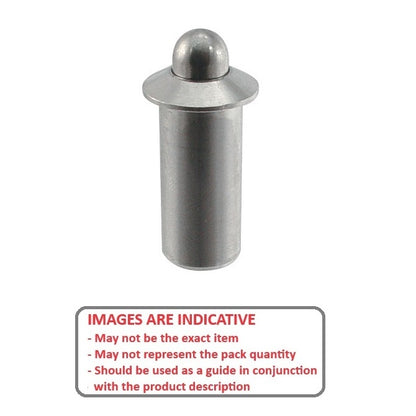 1087903 | PLSP-095-200-S3-031 --- Spring Push Fit Plungers - 9.53x20 mm - 11.1 N - Stainless Steel Plunger