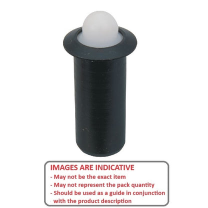 1087891 | PLSP-095-199-AC-031 (250 Pcs) --- Spring Push Fit Plungers - 9.53x19.9 mm - 11.1 N - Steel Body with Acetal Plunger