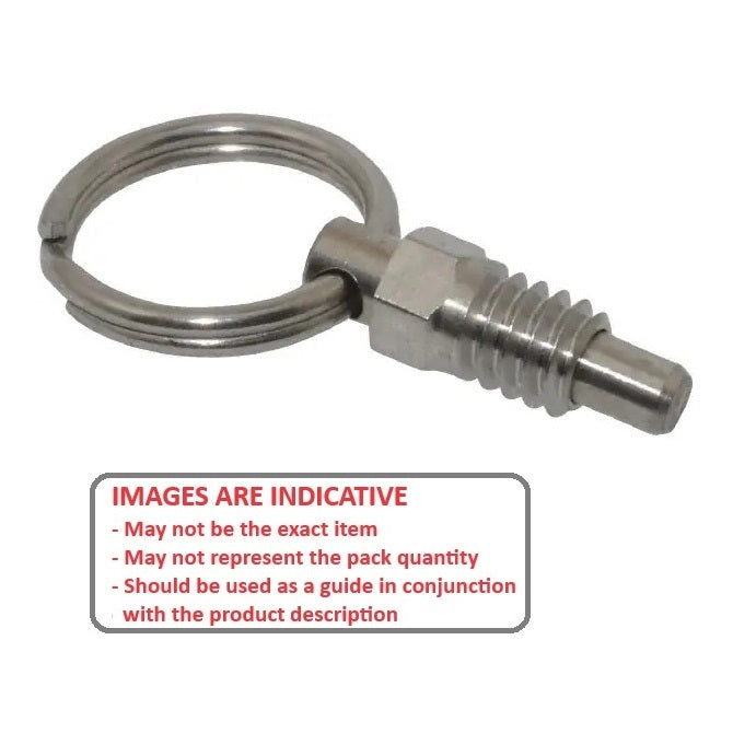 1071174 | PLST-064C-112-RC-009 (250 Pcs) --- Spring Plungers - 1/4-20 UNC - 6.35mm - 7.9 mm - 2.2 N Ring Handle - Steel Plunger