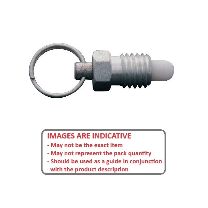 1085850 | PLST-095C-159-RAC-013 (250 Pcs) --- Spring Plungers - 3/8-16 UNC - 9.53mm - 7.9 mm - 3.3 N Pull Ring - Steel Body with Acetal Plunger